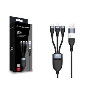 Conceptronic ETTA06B15 USB 3-in-1 PD3.0 100W Ladekabel 1.5m