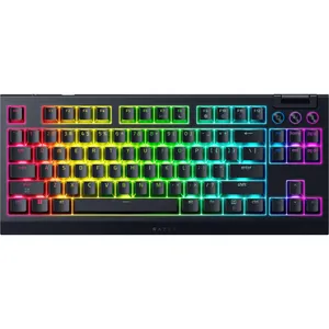 RAZER BlackWidow V4 Tenkeyless (TKL) HyperSpeed Gaming Tastatur kabelgebunden / kabellos (Funk / Bluetooth), Schwarz