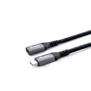 EQUIP 128370 USB 3.2 Gen 2 C auf C Verlängerung Kabel 0.5m PD100W 4K/60Hz 10Gbps schwarz