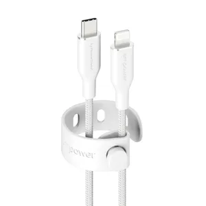 empower by PanzerGlass® Racing 60W USB-C to Lightning Kabel 1,2m Silber Weiß