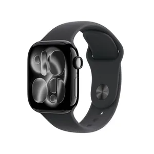 Apple Watch Series 11 GPS + Cellular 42mm Jet Black Aluminium Gehäuse mit Sport Band (black) - S/M