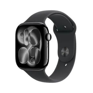 Apple Watch Series 11 GPS + Cellular 46mm Jet Black Aluminium Gehäuse mit Sport Band (black) - M/L