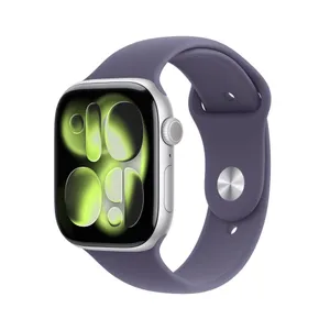 Apple Watch Series 11 GPS + Cellular 46mm Silver Aluminium Gehäuse mit Sport Band (purple fog) - M/L