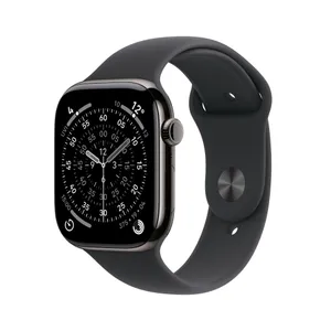 Apple Watch Series 11 GPS + Cellular 46mm Slate Titanium Gehäuse mit Sport Band (black) - M/L