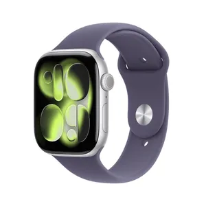 Apple Watch Series 11 GPS 46mm Silver Aluminium Gehäuse mit Sport Band (purple fog) - S/M