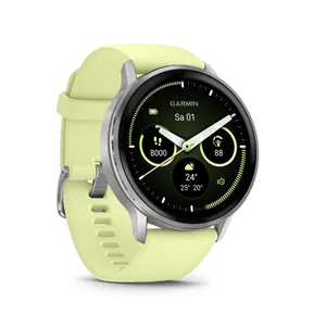 Garmin Venu® 4 - 45 mm Grau/Silber mit Schnellwechsel-Silikon-Armband 22 mm Zitrone