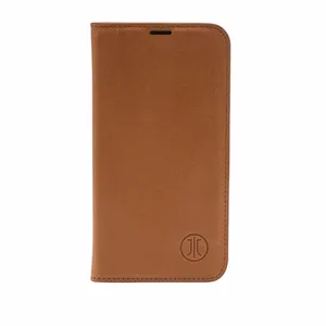 JT Berlin Echtleder BookCase Tegel für Apple iPhone 17 cognac
