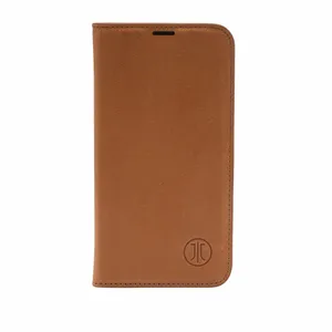 JT Berlin Echtleder BookCase Tegel für Apple iPhone 17 Air cognac