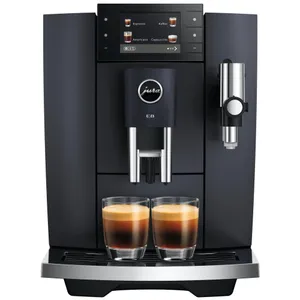JURA E8 (ED) Kaffeevollautomat, 27 Spezialitäten, 3,5''-Farbdisplay, WiFi-fähig, Hot & Light Brew, Sweet Foam mit Sirup- & Schokoaufsatz, Energiesparmodus, Cosmic Black