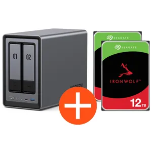 UGREEN NASync DXP2800 NAS System 2-Bay 24TB inkl. 2x Seagate IronWolf ST12000VN0008 12 TBB