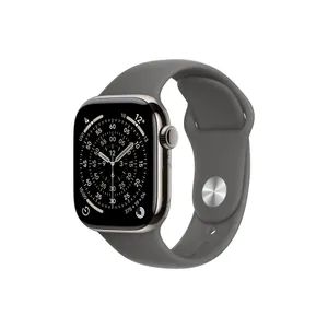 Apple Watch Series 11 GPS + Cellular 42mm Natural Titanium Gehäuse mit Stone Grey Sport Band - S/M