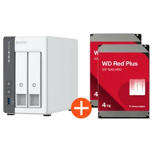 QNAP TS-216G NAS System 2-Bay 8TB inkl. 2x 4TB WD Red Plus WD40EFZZ