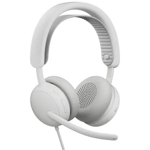 Logitech Zone Wired 2 for Business Weiß, Kabelgebundenes USB-Headset mit adaptiver Hybrid-ANC, Mikrofon mit Geräuschunterdrückung, Microsoft Teams zertifiziert
