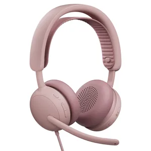 Logitech Zone Wired 2 for Business Rosé, Kabelgebundenes USB-Headset mit adaptiver Hybrid-ANC, Mikrofon mit Geräuschunterdrückung, Microsoft Teams zertifiziert