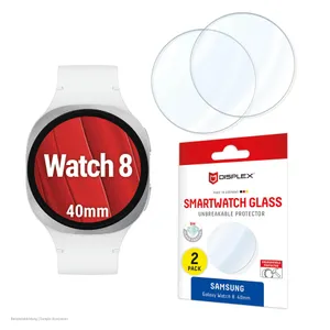 DISPLEX Samsung Galaxy Watch 8 (44mm) Schutzfolie, 2 Stück, Schutzglas