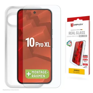 DISPLEX Real Glass + Case Google Pixel 10 Pro XL Schutzglas und transparente Hülle