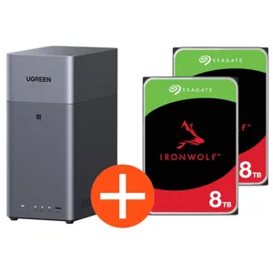 UGREEN NASync DH2300 NAS System 2-Bay 16TB inkl. 2x Seagate IronWolf ST8000VN004 8TB