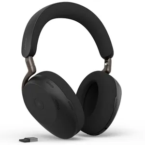 Jabra Evolve3 85 MS Schwarz Kabelloses Bluetooth-Headset inkl. USB-A Dongle und kabellosem Ladepad, ANC (Aktive Geräuchunterdrückung)