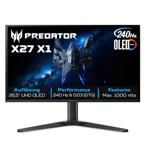 Acer Predator X27X1bmiippruzx 26.5 Zoll 4K (UHD) QD-OLED Panel 16:9 240 Hz Gaming Monitor