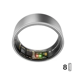 ULTRAHUMAN Ring Air - Smart Ring für Frauen und Männer - Schlaf -und Fitness Tracking Wearable - Herzfrequenz - Smartring Raw Titanium Größe 8
