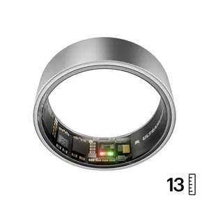 ULTRAHUMAN Ring Air - Smart Ring für Frauen und Männer - Schlaf -und Fitness Tracking Wearable - Herzfrequenz - Smartring Raw Titanium Größe 13
