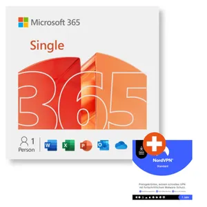 Microsoft 365 Single (Office-Apps inkl. Copilot-KI und 1TB Cloudspeicher) + NordVPN | Download & Produktschlüssel