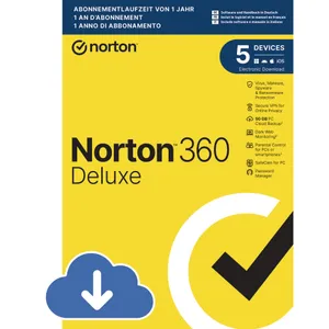 Norton 360 Deluxe 50GB | 5 Geräte | Download & Produktschlüssel