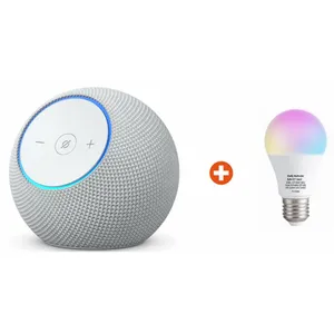 Bundle: Amazon Echo Dot Max (2025) WLAN- und Bluetooth-Lautsprecher mit Alexa weiß +  Shelly Multicolor Bulb E27 Gen3