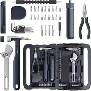 HOTO QWGJB003 Household Tool Set – 40-teiliges Werkzeugset mit 3,6V Akku-Schrauber, Handwerkzeugen & Design-Werkzeugkoffer