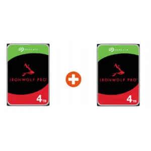 Seagate 2er Set IronWolf Pro NAS HDD ST4000NT001 8 TB - 2x 4 TB 3,5 Zoll SATA 6 Gbit/s CMR