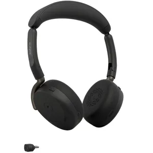 Jabra Evolve3 65 Flex MS Schwarz Kabelloses Bluetooth-Headset, USB-C Dongle, ANC, faltbar, Microsoft Teams zertifiziert