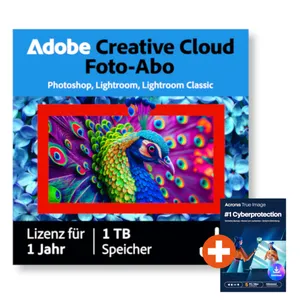 Adobe Creative Cloud Foto-Abo (Photoshop & Lightroom) | 1 TB | Download & Key | inkl. Acronis True Image