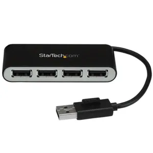 StarTech.com 4-Port USB 2.0 Hub 4x USB-A, 480 Mbit/s, mit integriertem Kabel