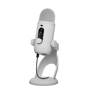 Logitech G Yeti 2 USB Gaming Mikrofon | KI-Rauschunterdrückung, Blue VO!CE, 24 Bit/48 kHz & RGB Display, Weiß
