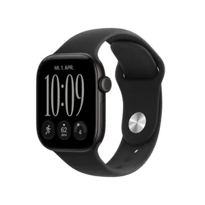 Apple Watch Series 12 GPS 42mm Black Aluminium Gehäuse mit Black Sport Band - S/M
