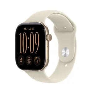 Apple Watch Series 12 GPS 46mm Light Gold Aluminium Gehäuse mit Sand Sport Band - M/L