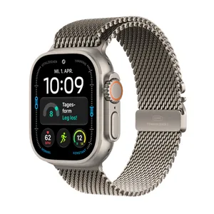 Apple Watch Ultra 4 GPS + Cellular 49mm Natural Titanium Gehäuse mit Natural Titanium Milanese Loop - L