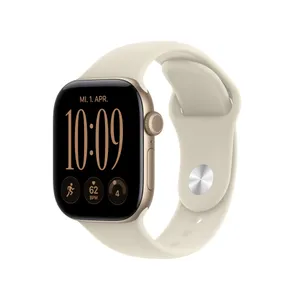 Apple Watch Series 12 GPS + Cellular 42mm Light Gold Aluminium Case with Sand Sport Band - S/M