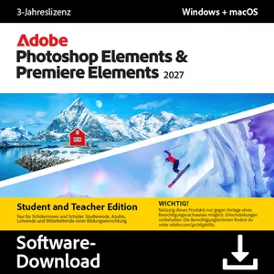 Adobe Photoshop & Premiere Elements 2027 Lehrer & Studenten 3 Jahre Download-Code