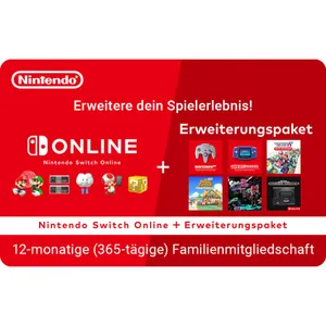 Nintendo Switch Online 365 Tage Familienmitgliedschaft + Erweiterungspaket - Digitaler Code