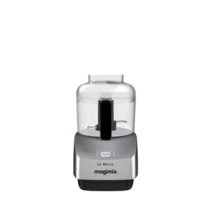 Magimix Le Micro Küchenmaschine Matt Chrome Kompakt-Zerkleinerer mit Edelstahlmesser