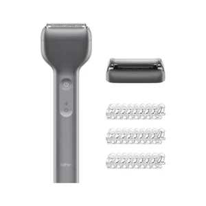 Laifen T1 Pro Elektrorasierer mit Linearmotor aus Aluminium – USB-C Rasierer & Barttrimmer Set, IPX7, 12.000 CPM; Alu grau