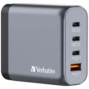 Verbatim 32203 GaN-Ladegerät 140W mit 4 Anschlüssen grau