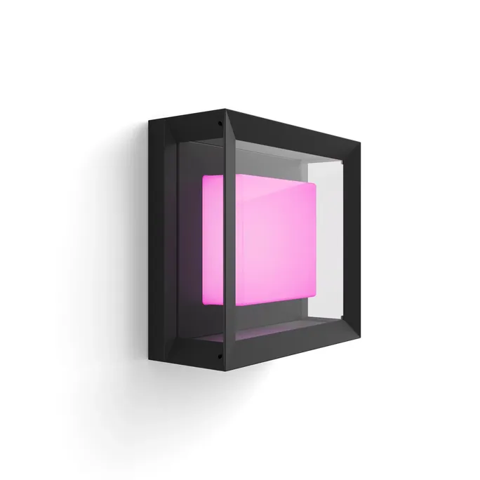 Philips Hue White and Color Ambiance Econic Outdoor quadratische Wandleuchte schwarz