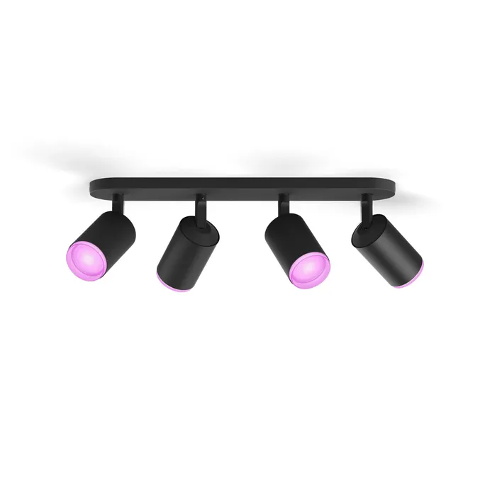 Philips Hue White and Color Ambiance Fugato schwarz 4er-Spot