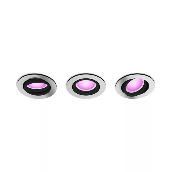 Philips Hue White and Color Ambiance Centura Einbauspot rund silber 3-er Pack