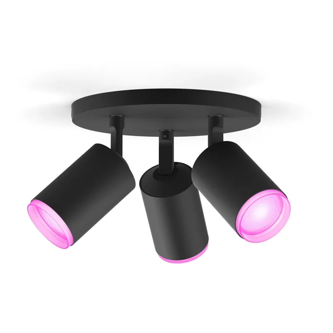 Philips Hue White and Color Ambiance Fugato schwarz 3er-Spot