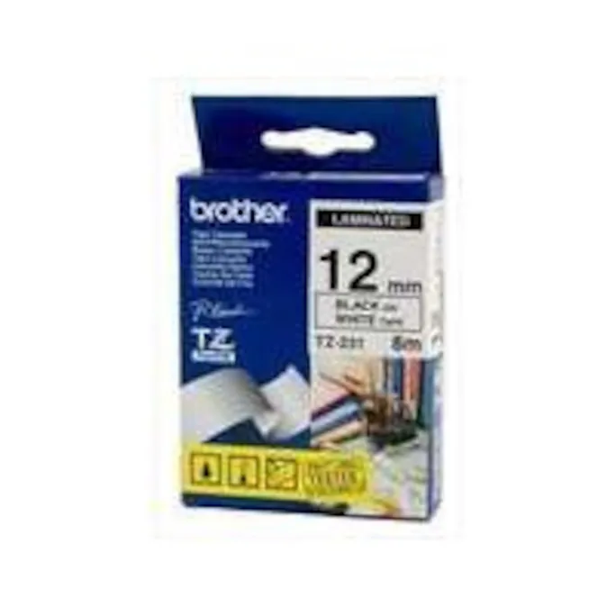 Brother TZe-231 Schriftbandband schwarz/weiß Klebeband 8m x 12mm