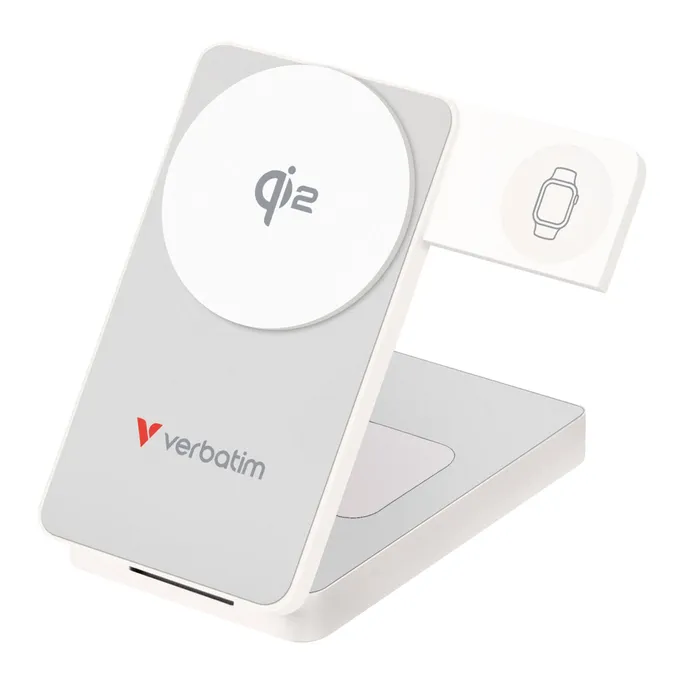 Verbatim 32296 Charge 'n' Go Qi2 Powerbank weiß