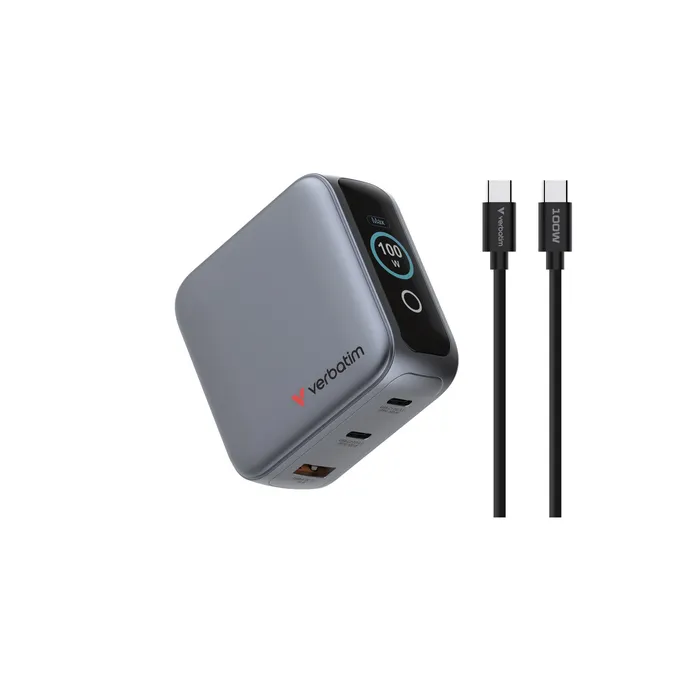 Verbatim 30239 Mini-GaN-Ladegerät mit Display bis 100W